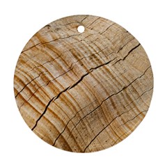 Abstract Brown Tree Timber Pattern Ornament (Round)