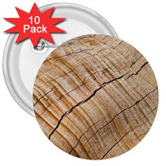 Abstract Brown Tree Timber Pattern 3  Buttons (10 pack) 