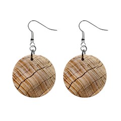 Abstract Brown Tree Timber Pattern Mini Button Earrings