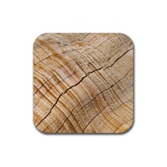 Abstract Brown Tree Timber Pattern Rubber Coaster (Square) 