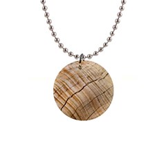 Abstract Brown Tree Timber Pattern Button Necklaces