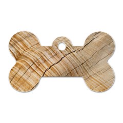 Abstract Brown Tree Timber Pattern Dog Tag Bone (Two Sides)