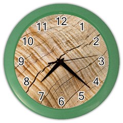 Abstract Brown Tree Timber Pattern Color Wall Clocks