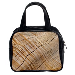 Abstract Brown Tree Timber Pattern Classic Handbags (2 Sides)