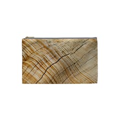 Abstract Brown Tree Timber Pattern Cosmetic Bag (Small) 