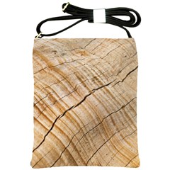 Abstract Brown Tree Timber Pattern Shoulder Sling Bags