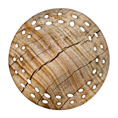 Abstract Brown Tree Timber Pattern Ornament (Round Filigree)