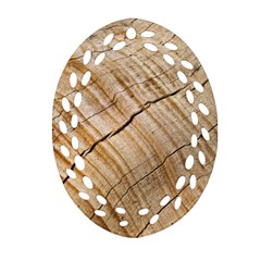 Abstract Brown Tree Timber Pattern Ornament (Oval Filigree)