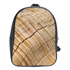 Abstract Brown Tree Timber Pattern School Bag (XL)