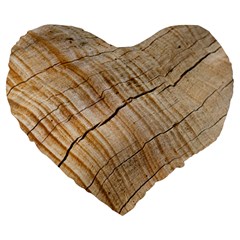 Abstract Brown Tree Timber Pattern Large 19  Premium Heart Shape Cushions