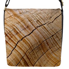 Abstract Brown Tree Timber Pattern Flap Messenger Bag (S)