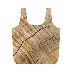 Abstract Brown Tree Timber Pattern Full Print Recycle Bags (M) 