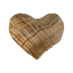 Abstract Brown Tree Timber Pattern Standard 16  Premium Flano Heart Shape Cushions