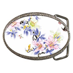 Lily Hand Painted Iris Belt Buckles by Sapixe