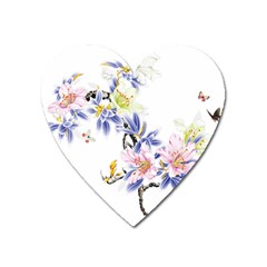 Lily Hand Painted Iris Heart Magnet by Sapixe