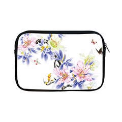 Lily Hand Painted Iris Apple Ipad Mini Zipper Cases by Sapixe