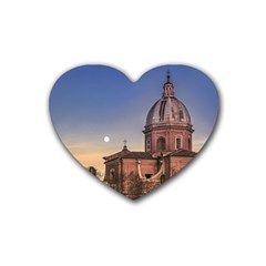 San Giovanni Battista Dei Fiorentini Church, Rome, Italy Heart Coaster (4 Pack)  by dflcprints