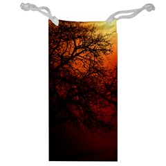 Sunset Silhouette Winter Tree Jewelry Bag