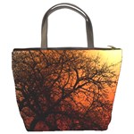 Sunset Silhouette Winter Tree Bucket Bag Back