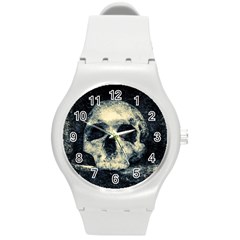 Skull Round Plastic Sport Watch (m) by FunnyCow