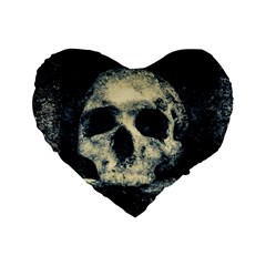 Skull Standard 16  Premium Flano Heart Shape Cushions by FunnyCow