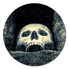 Smiling Skull Magnet 5  (round) by FunnyCow