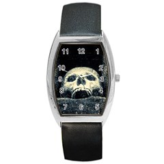 Smiling Skull Barrel Style Metal Watch by FunnyCow