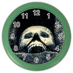 Smiling Skull Color Wall Clocks by FunnyCow