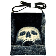 Smiling Skull Shoulder Sling Bags by FunnyCow