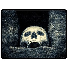 Smiling Skull Fleece Blanket (large)  by FunnyCow