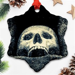 Smiling Skull Snowflake Ornament (two Sides) by FunnyCow