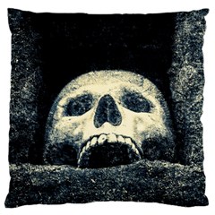 Smiling Skull Large Cushion Case (two Sides) by FunnyCow