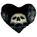 Smiling Skull Large 19  Premium Flano Heart Shape Cushions Front