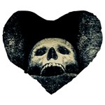 Smiling Skull Large 19  Premium Flano Heart Shape Cushions Back