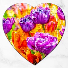 Tulip Flowers Jigsaw Puzzle (heart) by FunnyCow