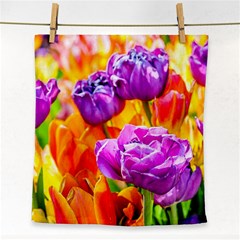 Tulip Flowers Face Towel by FunnyCow