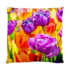 Tulip Flowers Standard Cushion Case (one Side) by FunnyCow