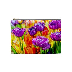 Tulip Flowers Cosmetic Bag (medium)  by FunnyCow