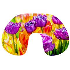 Tulip Flowers Travel Neck Pillows by FunnyCow