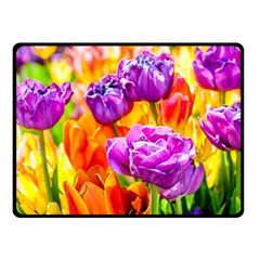 Tulip Flowers Double Sided Fleece Blanket (small)  by FunnyCow