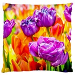 Tulip Flowers Large Flano Cushion Case (One Side) Front