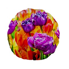 Tulip Flowers Standard 15  Premium Flano Round Cushions by FunnyCow