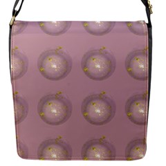 Purple Glitter Pattern Flap Closure Messenger Bag (small)