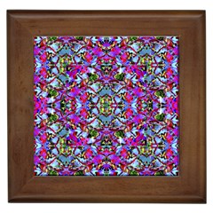 Multicolored Floral Collage Pattern 7200 Framed Tiles by dflcprints