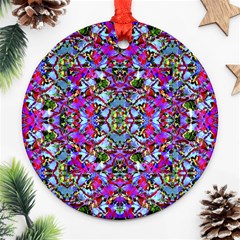 Multicolored Floral Collage Pattern 7200 Ornament (round) by dflcprints