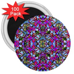 Multicolored Floral Collage Pattern 7200 3  Magnets (100 Pack) by dflcprints