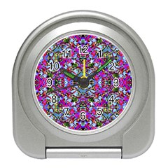 Multicolored Floral Collage Pattern 7200 Travel Alarm Clocks