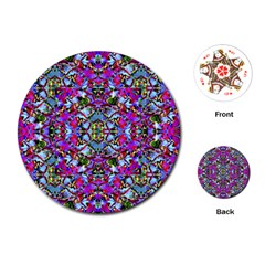 Multicolored Floral Collage Pattern 7200 Playing Cards (round)  by dflcprints