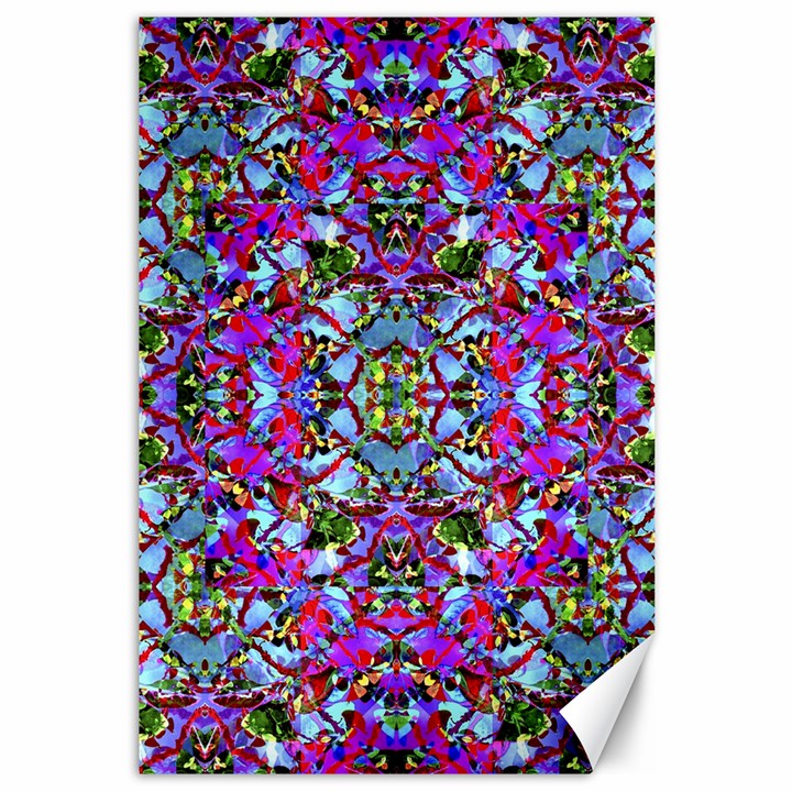 Multicolored Floral Collage Pattern 7200 Canvas 12  x 18  