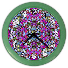 Multicolored Floral Collage Pattern 7200 Color Wall Clocks